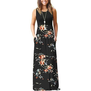 MOLERANI Women's Loose Plain Maxi Dresses Casual  Long Dresses with Pockets